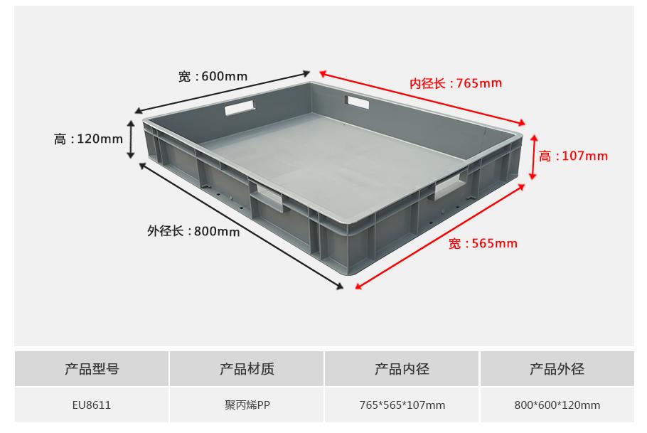 轩盛塑业EU8611塑料物流箱 轩盛塑业EU8611塑料物流箱
