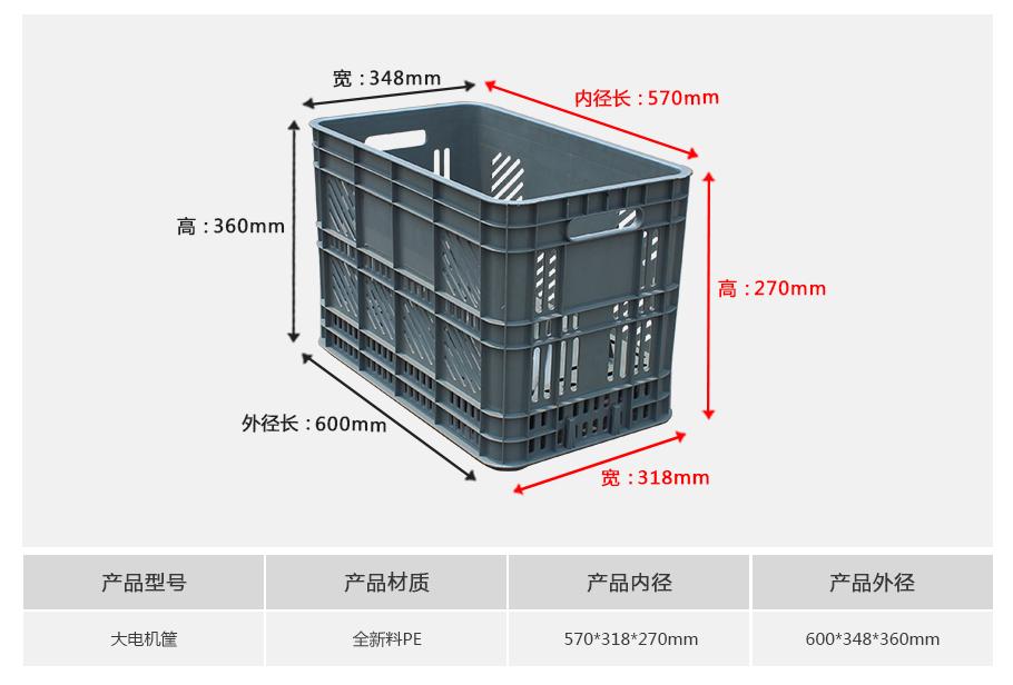 轩盛塑业电机塑料周转筐大筐 轩盛塑业电机塑料周转筐大筐